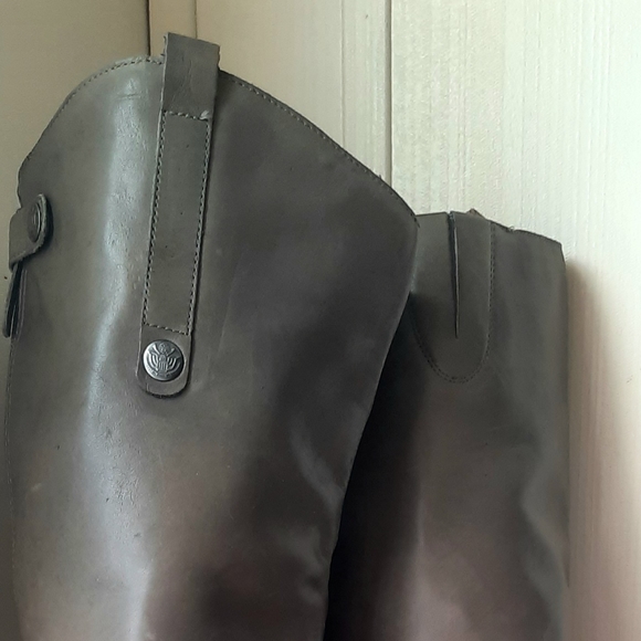 SAM EDELMAN Tall Wide Calf Boots | Dark Grey | Supple Leather |  NEW!! - Picture 13 of 14